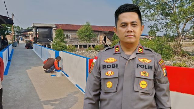 Dukung Program Kapolda Riau, Kapolsek Panipahan Iptu Robiansyah,SH., MH, Selesaikan Jembatan Merah Putih Presisi
